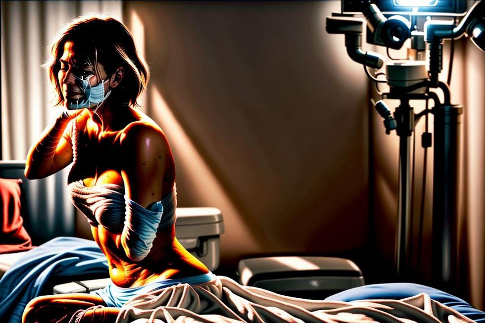 Imagem realista de um adulto mostrando expressão de alívio e conforto após tratamento para hemorroidas.