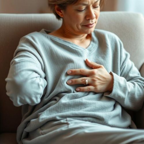 Imagem realista que mostra um adulto em conforto após tratamento para hemorroidas externas.