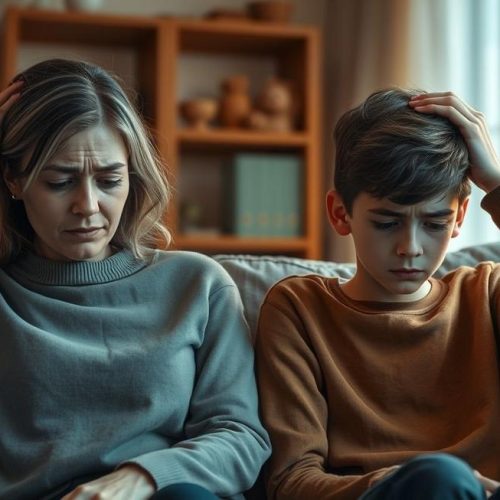 Adultos e adolescentes enfrentando dores de cabeça frequentes buscando informação e alívio.