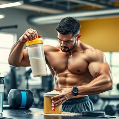 Atleta consumindo maltodextrina para aumentar energia e rendimento no treino.