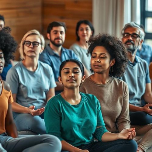 Imagem representando jovens e adultos encontrando calma e suporte para superar a ansiedade.
