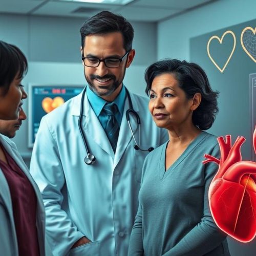 Interação entre profissional da saúde e paciente sobre saúde cardiovascular e HCM.