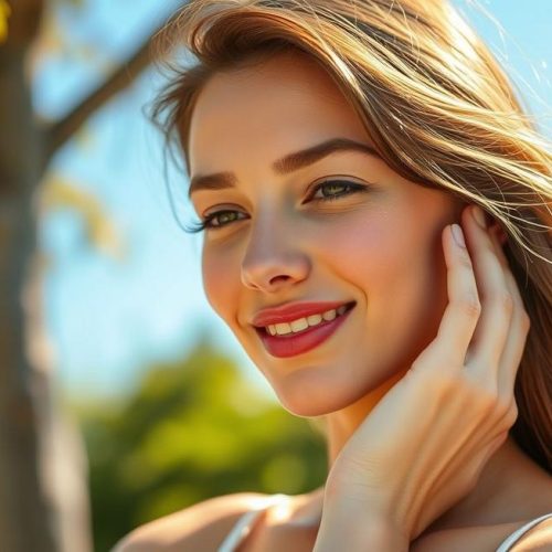 Mulher jovem com pele clara e saudável simbolizando os benefícios do ácido glicólico.